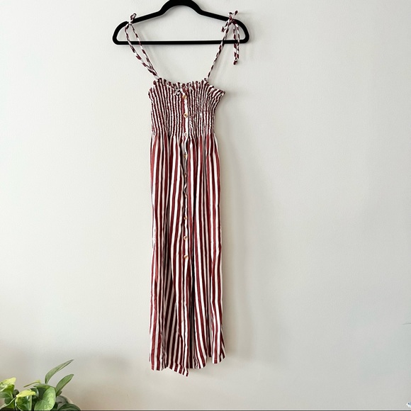 Faithful The Brand Suki Striped Smocked Midi Dress - Picture 2 of 7